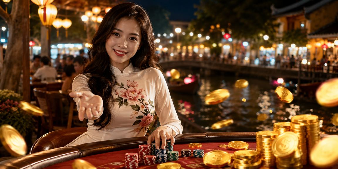 Người dùng tham gia xổ số và nhận ưu đãi VIP tại quán cà phê Hội An