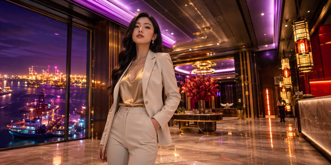 Không khí giải trí casino và ánh đèn neon sôi động tại Vũng Tàu về đêm